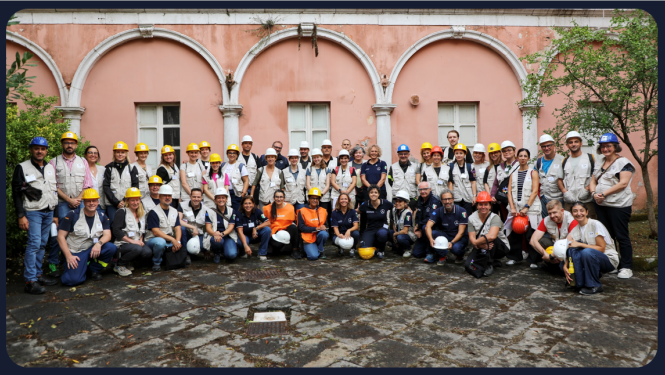Krāsaina bilde, dalībnieku kopbilde apmācībās “Protecting Cultural Heritage”