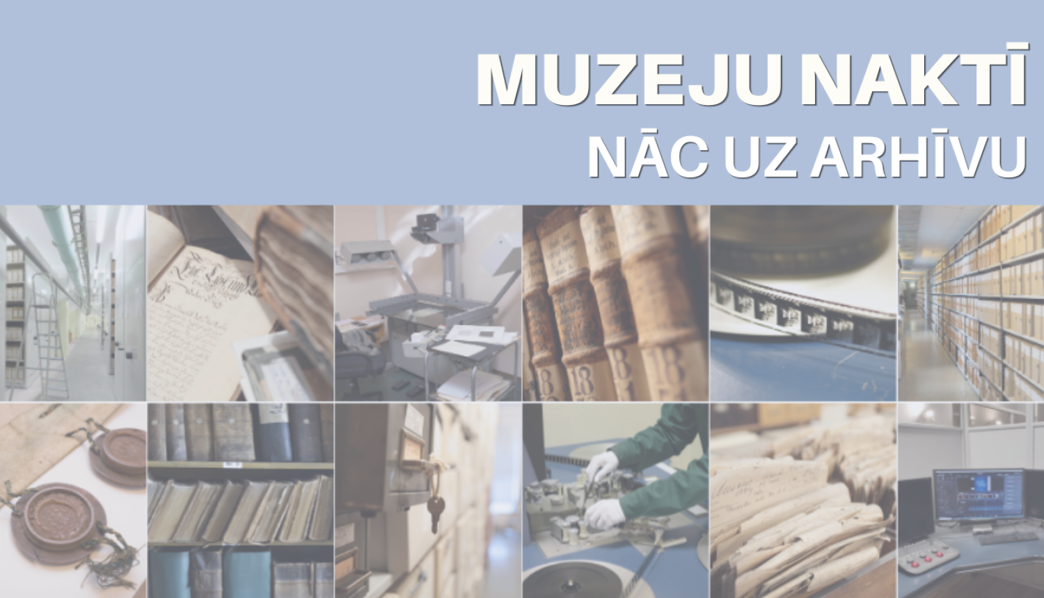 Krāsaina bilde, Muzeju nakts Latvijas Nacionālajā arhīvā afiša, 2026