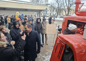 Krāsaina bilde, LNA 1991. gada janvāru barikāžu atceres pasākums LR Zemkopības ministrijā