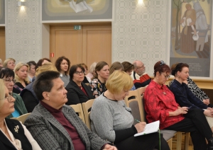 Pasākuma klausītāju vidū LNA arhīva eksperte starptautiskās sadarbības jomā Meldra Usenko un arhīva eksperte konsultante Antra Mazūra