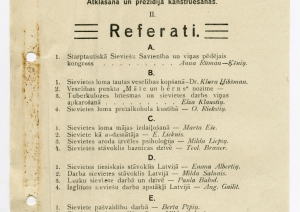 Konferences programma, mašīnrakst, vecā druka. 