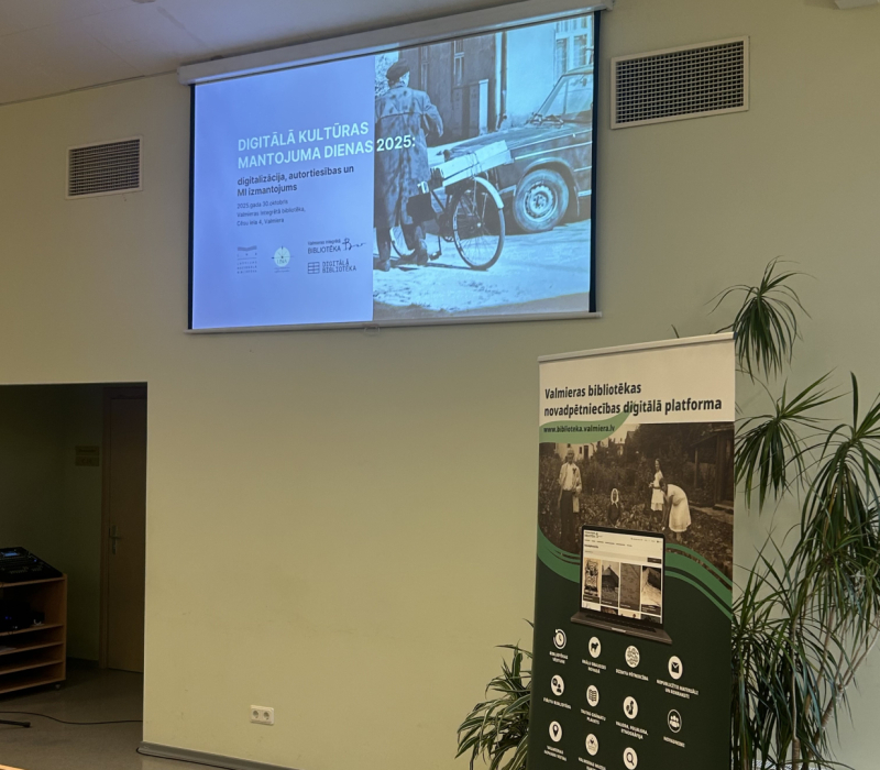 Krāsaina bilde, Digitālā mantojuma dienas 2025, telpa Valmieras integrētajā bibliotēkā