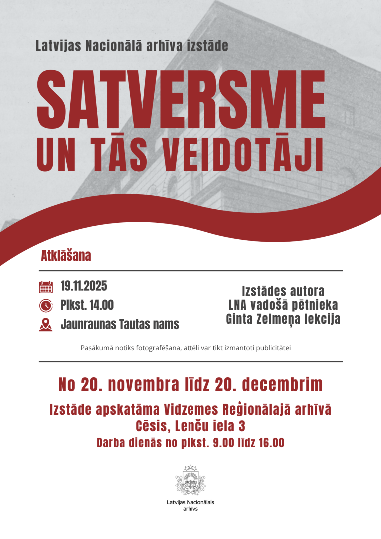 Krāsaina bilde, Izstrādes "Satversme un tās veidotāji" afiša Jaunraunā