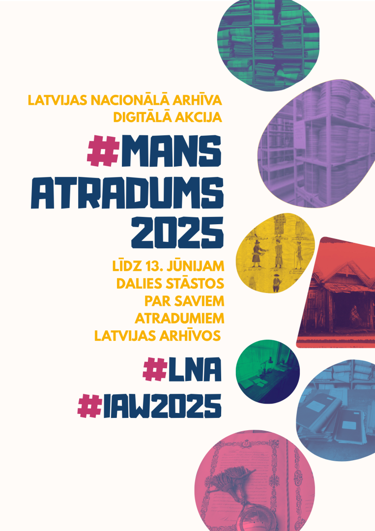 Krāsaina bilde, LNA Starptautiskās arhīvu nedēļas tradicionālās digitālās akcijas “Mans atradums” afiša