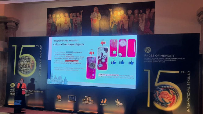 Krāsaina bilde, LNA eksperte Inga Šteingolde uzstājas 15. starptautiskajā restauratoru konferencē Erevānā