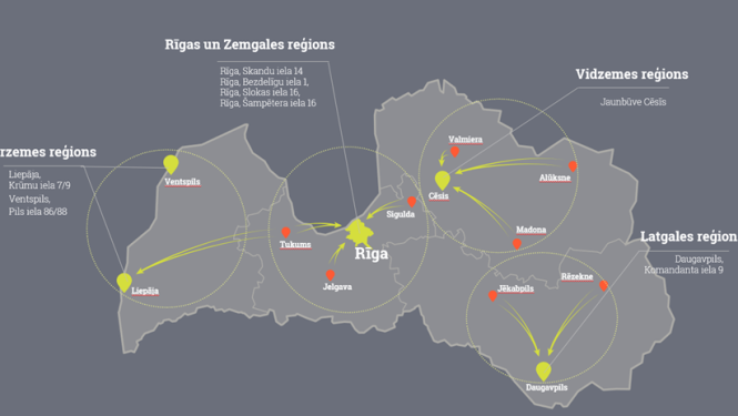 Krāsaina bilde - LNA 4 reģionālie centri - Latvijas Nacionālā arhīva infrastruktūras optimizācija