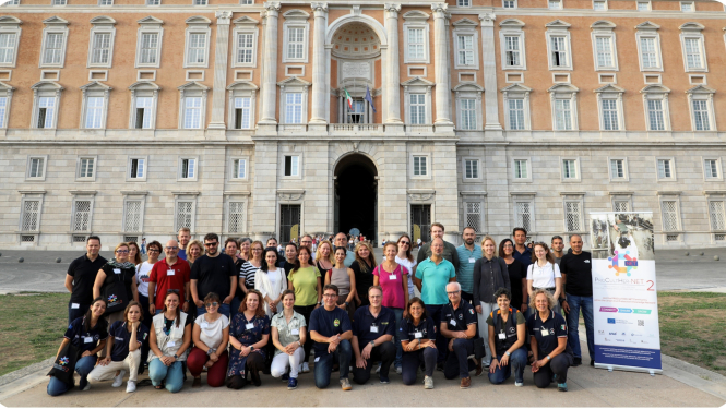 Krāsaina bilde, dalībnieku kopbilde apmācībās “Protecting Cultural Heritage”