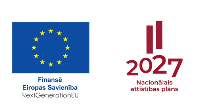 Krāsaina bilde, logo finansē Eiropas savienība un Nacionālais attīstības plāns 2027