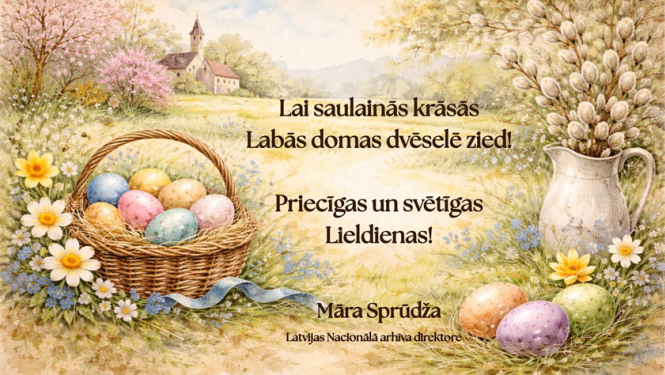 Krāsaina bilde, LNA direktores apsveikums Lieldienās!