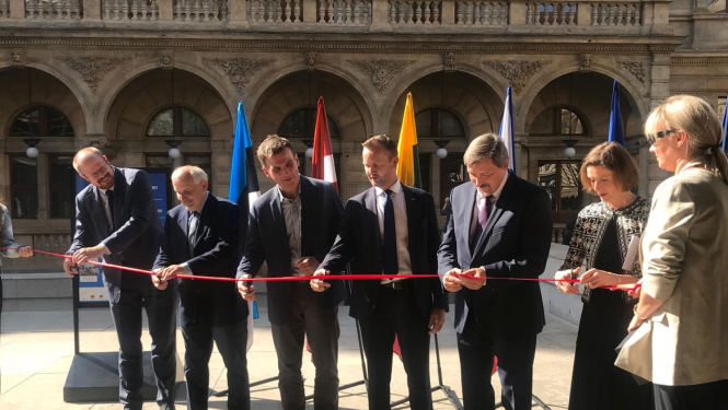 Krāsaina bilde, Baltijas ceļa atklāšanas pasākums Prāgā, 2024.gada 23.septembrī