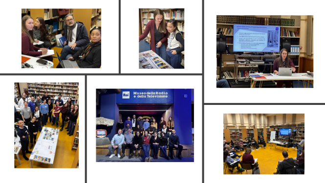 Krāsaina bilde, attēlu kolāža no Natālijas Lāces mācībām Itālijā