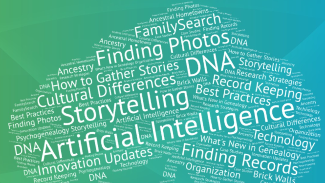 Krāsaina bilde, RootsTech2025 logo