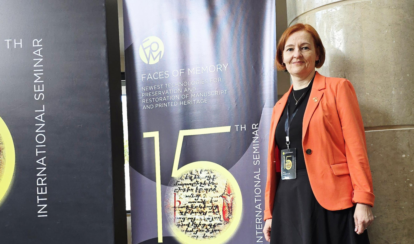 Krāsaina bilde, LNA eksperte I.Šteingolde uzstājas 15.starptautiskajā restauratoru konferencē Erevānā