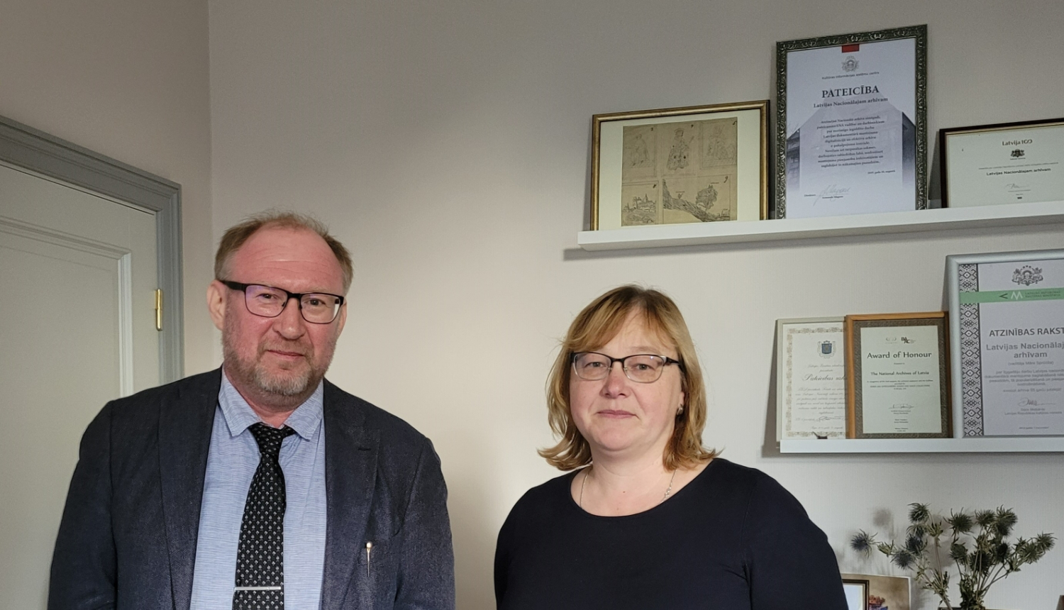 SNA attīstības vadītājs, prof.D.Frolovs, LNA direktore Māra Sprūdža