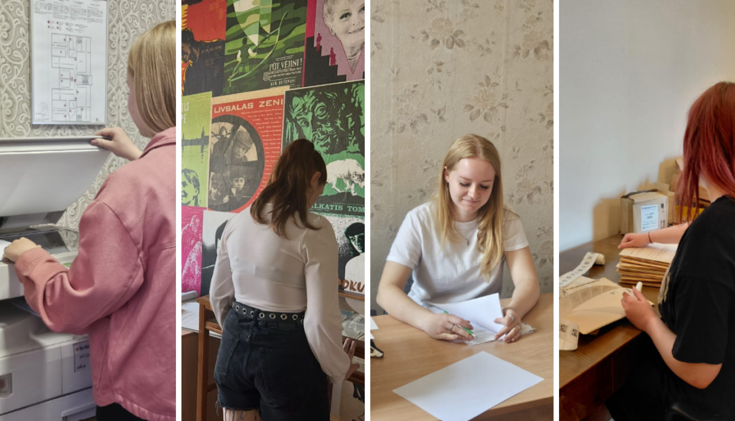 Krāsaina kolāža, jaunieši LNA struktūrvienībās strādā vasaras praksē