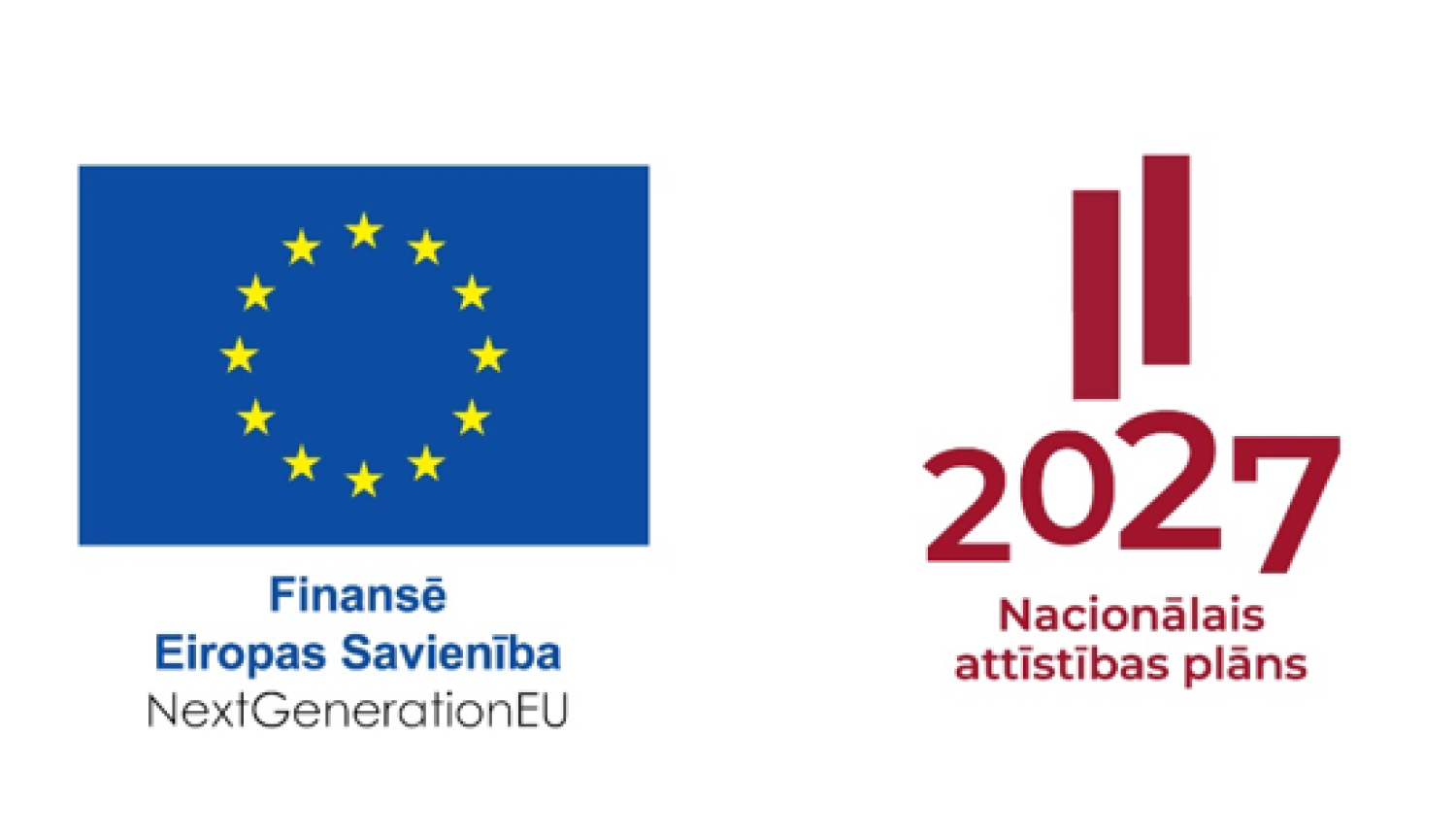 Krāsaina bilde, logo finansē Eiropas savienība un Nacionālais attīstības plāns 2027