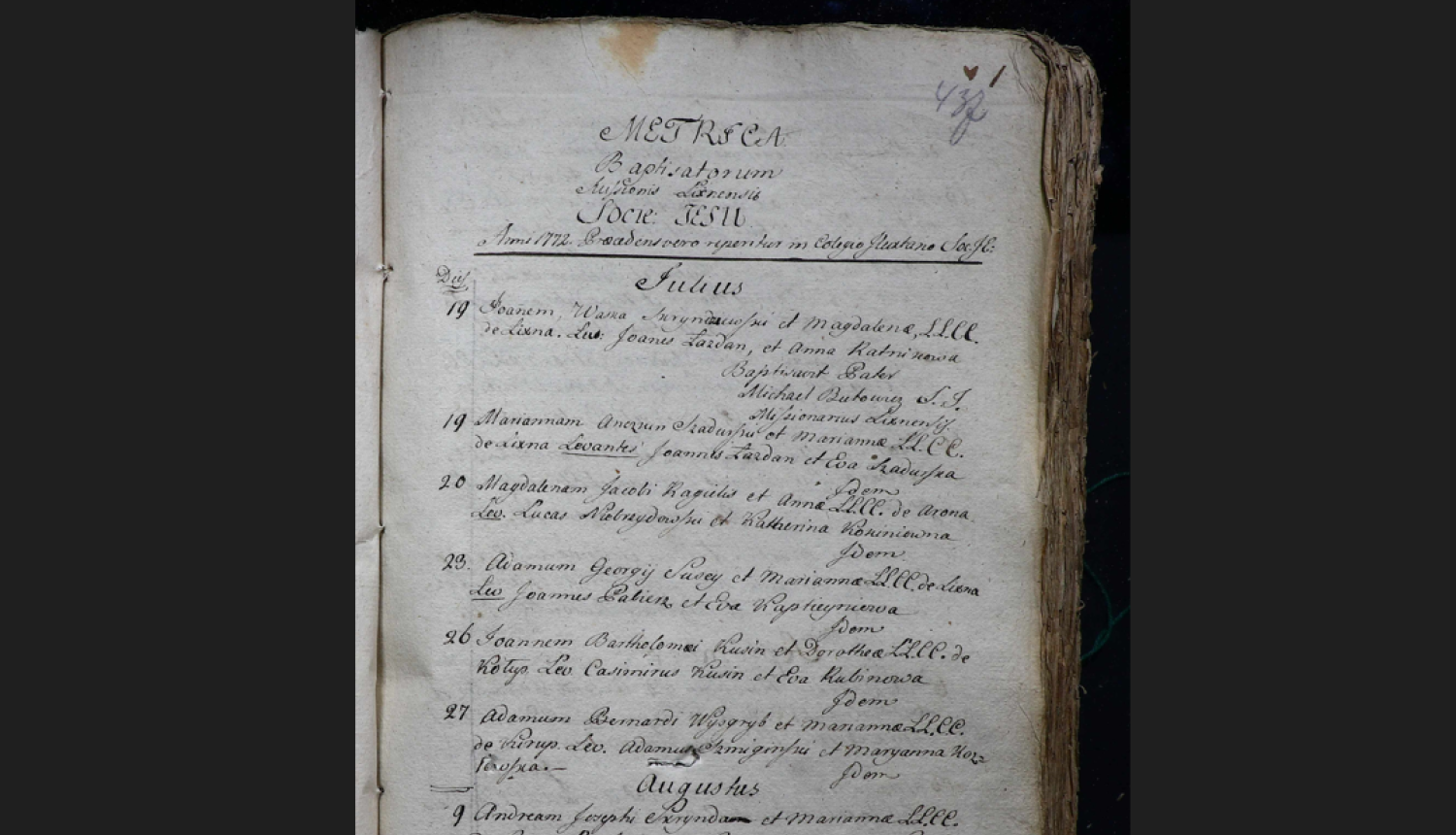 Raduraksti no Mogiļevas Romas katoļu garīgā konsistorija sarakstiem